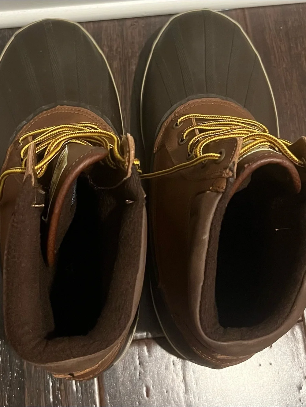 Nautica Brown Waterproof Duck Boots with Lace-Up Closure